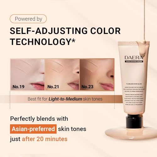 DAERA Kang Shining Korean BB cream, 5-in-1 Self Adjusting BB Tinted Moisturizer Cream (1 Color, Neutral), Glowing Skin Natural Makeup, Buildable Coverage, Lightweight, 0.13 Fl Oz£¬2-Pack
