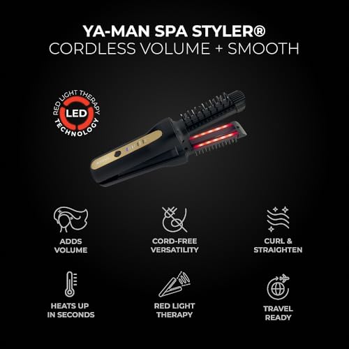 YA-MAN SPA Styler¢ç Cordless Volume + Smooth - Cordless Styling, Reimagined. Hybrid Hot Brush + Flat Iron