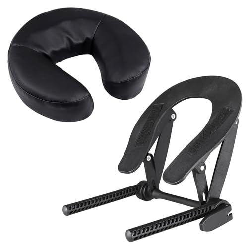 Kalolary Universal Face Cradle & Cushion for Massage Table, Adjustable Massage Headrest & Face Pillow Face Holder for Bed, Mattress Top Massage Kit Head Face Rest for Salon Home