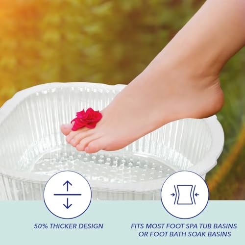 ForPro Universal Pedi Bath Liners - 50% THICKER - Fit Footsie Bath Plus Foot Bath, Disposable Pedicure Foot Tub Liners for Foot Spa Basins & Foot Bath Soaks, Clear, 50-Count