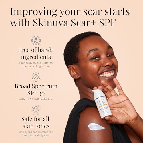 Skinuva¢ç Next Generation Scar+ Cream - Advanced Silicone Scar Cream Matrix +SPF 30 Formulated with Growth Factors & Helps Reduce the Appearance of Scars (1 oz)