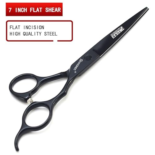 SHARONDS 440C Hair Cutting Scissors Set, Hair Scissors, Thinning Scissors, 6 Inch / 7 Inch Black (7 Inches, 2 Pieces)