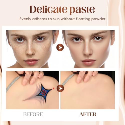 Tattoo Cover Up Makeup Waterproof Concealer.2025 New Two Color Full Coverage Concealer for Scars & Spots,Long Lasting Conceal Foundation Invisible Skin Makeup Tool (Concealer Set/2pcs)