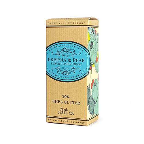 THE SOMERSET TOILETRY COMPANY LIMITED Naturally European Freesia & Pear Luxury Hand Cream Boxed 20% Shea Butter - 75ml | Combats Dry Skin For Those Hardworking Hands, Shea Butter