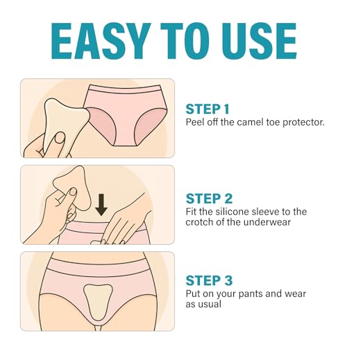 Camel Toe Concealer, 4PCS Reusable Camel Toe Underwear for Women, Waterproof, Soft, Washable Camel Toe Hider Suitable for Swimsuits, Leggings, Bikini &Tight Clothes