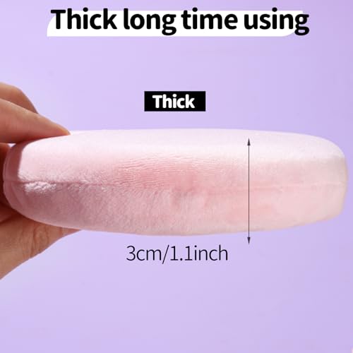 Teenitor 2Pcs 5Inch Pink Body Powder Puff, Powder Puff for Body Powder, Soft Velour Puff Pink