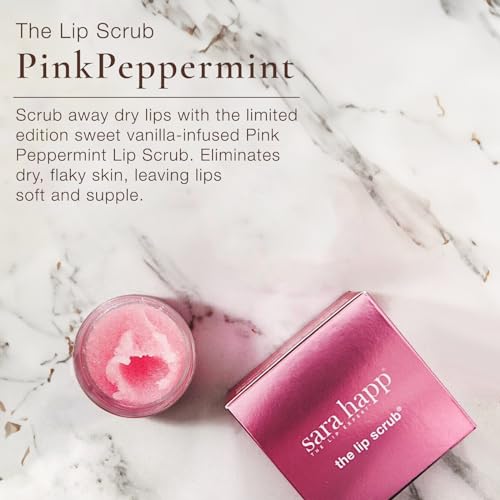Sara Happ Pink Peppermint Lip Scrub & Sweet Clay Lip Mask Duo - Gently Exfoliates, Polishes, Revitalizes, Moisturizes, Rejuvenates, Conditions and Smooths Dry Lips, Vegan, 0.5 oz