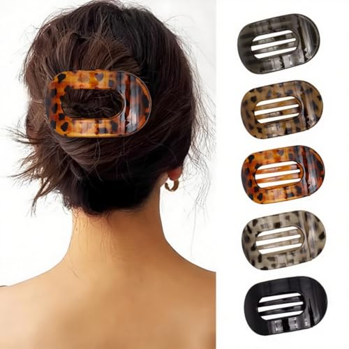 Flat Hair Claw Clips for Women,Matte Medium Hair Clips for Thick & Thin Hair- Comfortable Everyday Use for Office, Yoga, Party & Casual Styling (5PCS)