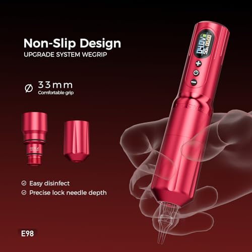 Tattoo Gun,Solong Wireless Tattoo Gun Kit Super Fast Charger with Dual 2000mAh Power Supply