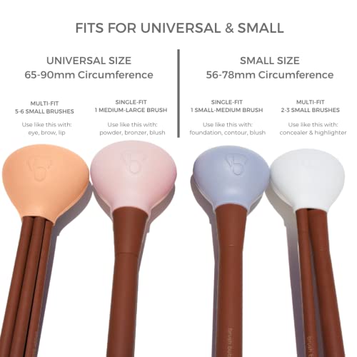 Original Silicone Makeup Brush Covers for Travel, A Storage & Organizer Case for Brushes to protect Makeup Bag, Universal Design For Single & Multi-fit, Periwinkle, 2 Pack Set