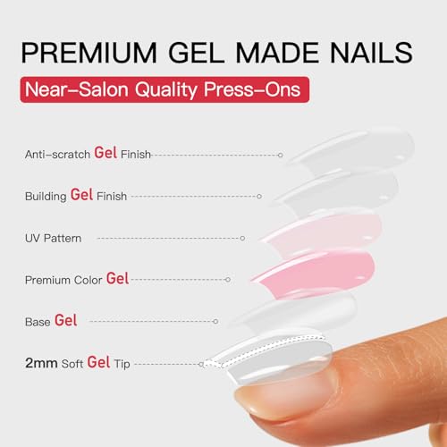 Curvlife Press on Nails Acrylic Fake Nails with Short Square Wine red Design Full Cover False Nails Reusable Nail Kit with Nail Glue Adhesive Tabs Glue on Nails