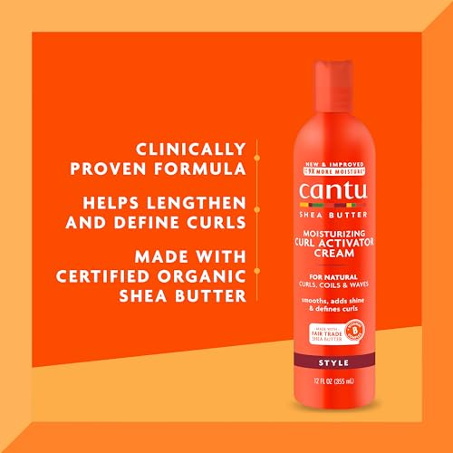 Cantu Shea Butter for Natural Hair Moisturizing Curl Activator Cream, 12 Fl Oz