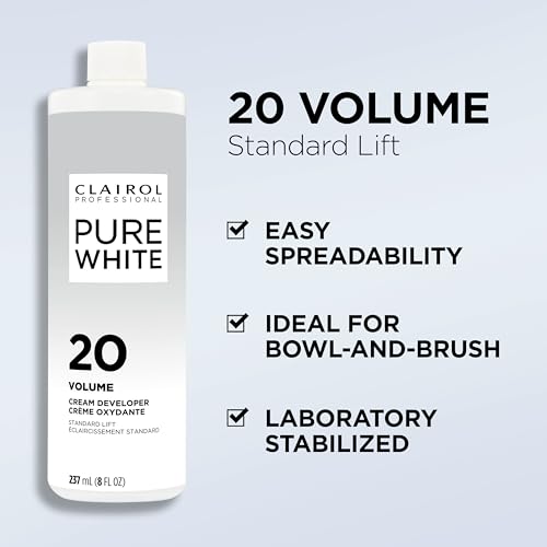 Clairol Professional Clairoxide Pure White 20 Volume Creme Developer, 8 Fl Oz (Pack of 1)