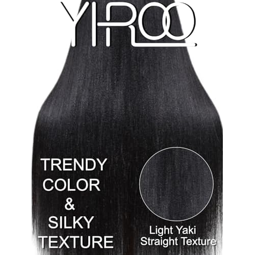 YIROO V Part Wig Yaki Straight Human Hair Wigs for Black Women Upgrade Upart Wig No Leave Out 12A Glueless Kinky Straight V Shape Clip in Half Wig No Glue No Sew Beginner Friendly 180% Density 22 Inch