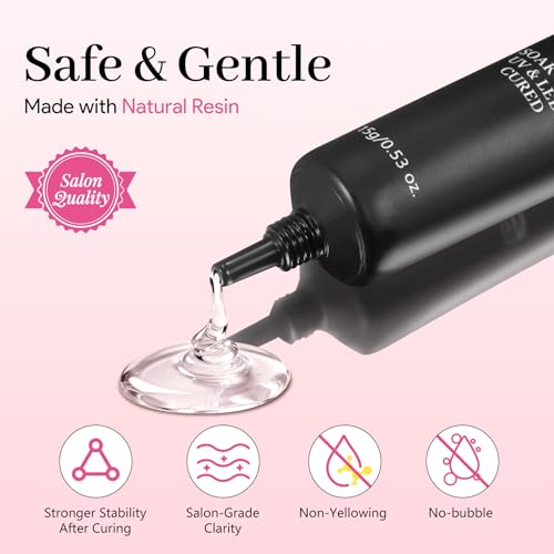 Medium Almond Pre-Building Nail Tips Kit, 15 Sizes 240 PCS Pre-shaped Apex Pink Thick Extensions Tip Soft Half Matte Press On Fake Nails Glue Gel Nail Lamp for DIY Beginners & Salon Manicure