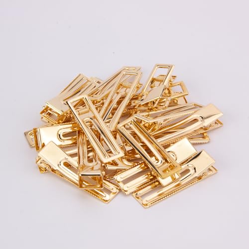 wynameleri Gold Metal French Hair Pin Clips DIY Craft Pointed Beak Clips Flat Barrettes 2.4'' 2.6 Inches 20 Packs