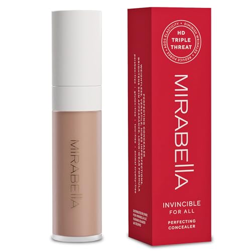 Mirabella Invincible For All Perfecting Under Eye Concealer Full Coverage - Hydrating Makeup Concealer for Dark Circles, Fine Lines & Wrinkles w/Hyaluronic Acid - Light L90