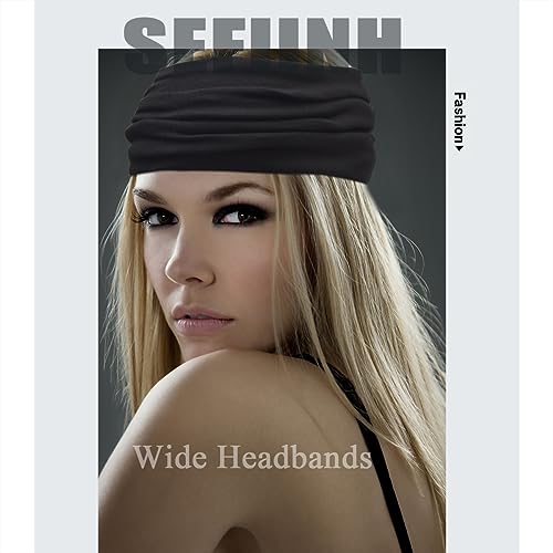 Wide Headbands For Women Stretch Headband Boho Head Bands Women's Hair Band Turban Workout Hairband Accessories 6 Pack