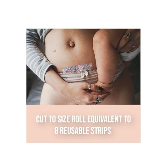 Quitch Silicone Scar Sheets for Surgical Scars, Silicone Scar Tape, C Section Recovery Must Haves, Tummy Tuck Recovery Must Haves, Postpartum Essentials Scar Treatment (Floral) 4x150cm
