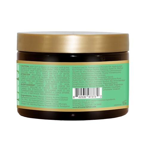 African Pride Feel It Formula Hair Strengthening Mask Treatment with Peppermint, Rosemary & Sage, For All Hair Types - Aids Hair Growth, Nourishes Split Ends & Dry Scalp, 12oz (Pack of 1)