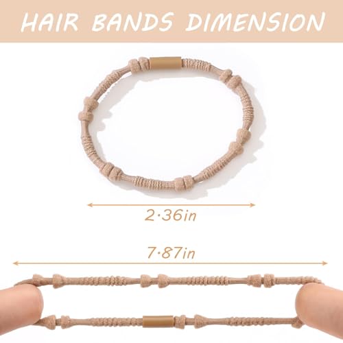 20 PCS Boho Hair Ties, Bracelets Hair Ties for Thick or Thin Hair, 4 Styles Boho Ties for Ponytail Holders, 2.36¡¯¡¯ Hair Ties No-Damage, Chirstmas Gifts, Brown
