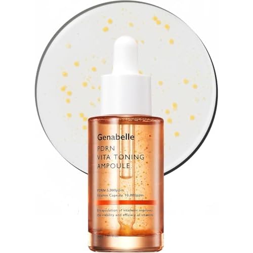 PDRN Vita Toning Ampoule - Lightweight Glass Skin & Toning Ampoule with Vitamin B, C, E, PDRN, Serum for Blemishes, Fine Lines and Rough Skin Texture, 1.01 fl oz