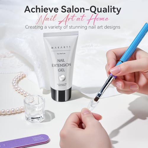 Makartt Poly Nail Gel: Clear 50ML Gel Builder for Natural-Looking Strengthener 3D Molding Gel for Trendy Nail Art-Long-Lasting and Easy to Use Supplies