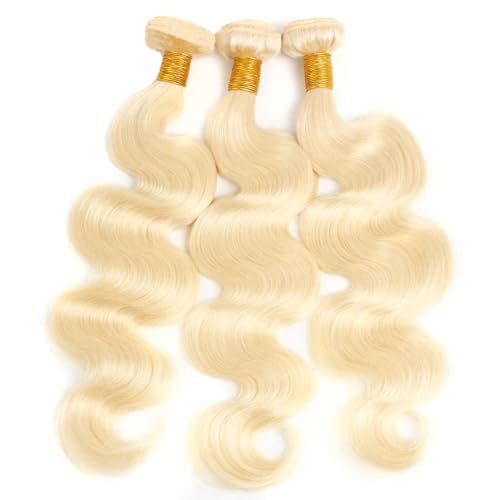 613 Bundles Blonde Bundles Human Hair 32 Inch 613 Body Wave bundles 100% Unprocessed 12A Grade Brazilian Virgin Hair Bundles 1 Bundle Human Hair 613 Blonde Bundle Hair Extensions for Women