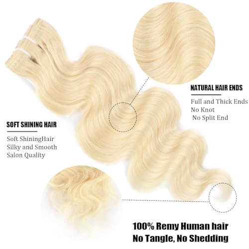 Clip in Hair Extensions Real Human Hair 30 Inch Blonde Body Wave Clip in Hair Extensions 100% Brazilian Remy Human Hair Extension for Women 8pcs 110g Per Set with 20 Clips Double Weft