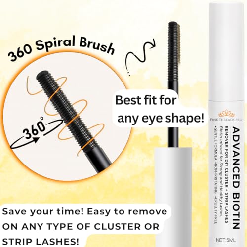 Lash Remover 2 in 1 BIOTIN Cluster Lashes Remover for Lash Extensions at Home Lash Clusters DIY Eyelash Extension Remover DIY Lash Extension Remover Adhesive