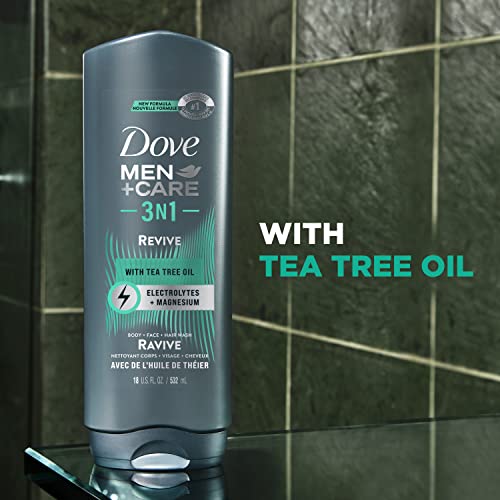 Dove Men+Care Post-Workout Body Wash For Men 3N1 Revive With Tea Tree Oil 18 oz