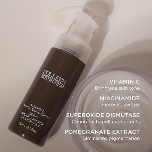 COLLEEN ROTHSCHILD Vitamin C Brightening Serum | Made with 15% Highly Stable Vitamin C and Niacinamide | Brightens Dull Skin and Defends Against Environmental Stressors | All Skin Types (1 fl oz)