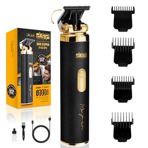 DSP Hair Trimmer for Men, Cordless Beard Trimmer, Adjustable Head Angle, Beard Edger, Grooming Cutting Kit, Ceramic Blade, Plug and Play