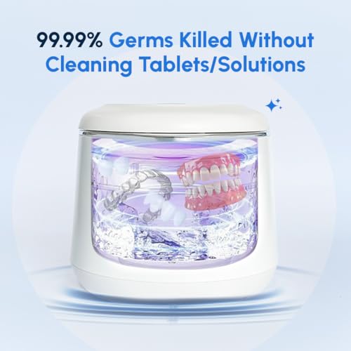 AlignerCo Ultrasonic Retainer Cleaner Machine ? 45kHz Deep Cleaning ? 200ml Capacity ? Dental Aligner & Denture Cleaner ? Chemical Aligner Cleaner wihout Chemicals ? Dual Cleaning Modes