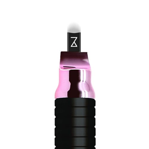 Mellie's Signature Microblading Eyebrow Pen (Pack of 10) - Disposable Microblading Pen with Sterilized Blade, Comfortable Rubber Grip and Pigment Sponge for Flawless Bro (U18 NANO .15mm, Neon)
