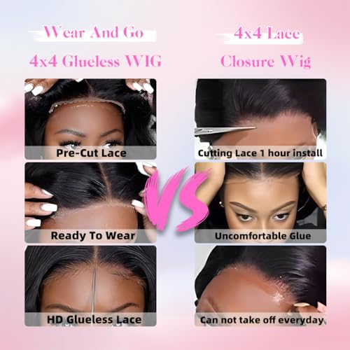 ISWEET HD Glueless Wigs Human Hair Pre Plucked Pre Cut Bob 4x4, 18 Inch Burgundy 210% Density Hairline Curly Bob Wig Human Hair, Wear and Go Deep Wave Lace Front Wigs Human Hair for Black Women