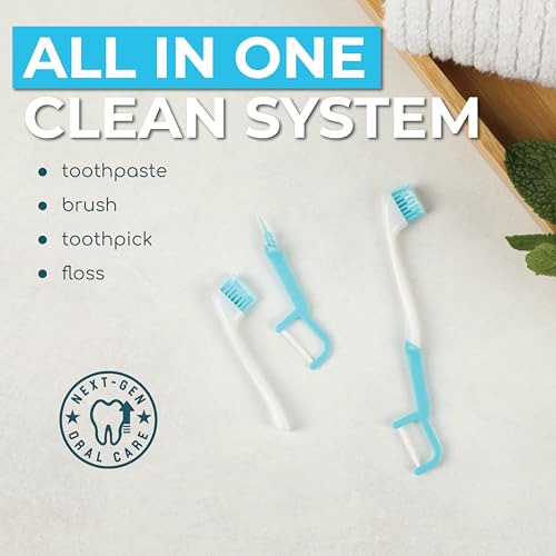 Brushee The Evolution Oral Care Whitening | Prepasted On-The-Go Whitening Toothbrushes | 4-in-1 (Paste + Brush + Floss + Pick) | Individually Wrapped | Disposable | Travel Toothbrushes (Pack of 36)