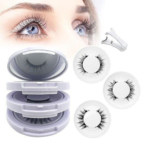 Hunnyfit Magnetic Lashes,Magnetic Eyelashes with Applicator,2025 New Reusable Magnetic Lashes Natural Look No Glue or Liner Needed(Natural+Simple+Devil)