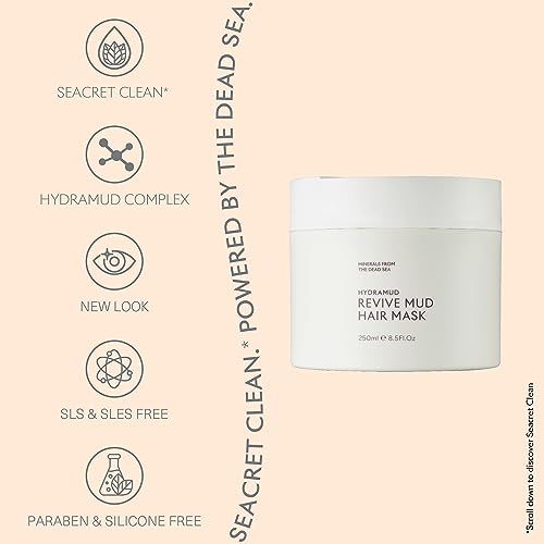SEACRET Mud Hair Mask with Argan Oil & Minerals From The Dead Sea, A Reviving Hair Mask For Damaged Hair, Suitable For All Hair Types, 8.5 FL.OZ