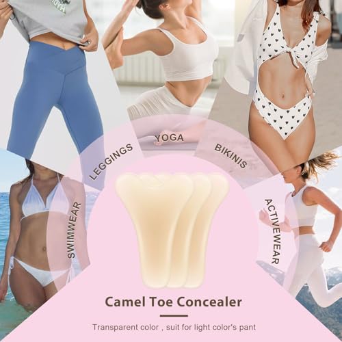 3 Pack Camel Toe Concealer, Seamless Camel Toe Hider, Reusable Anti Camel Toe Silicone Insert, No Camel Toe Underwear Guard, Cameltoe Concealer Cover (Y Shape, L)