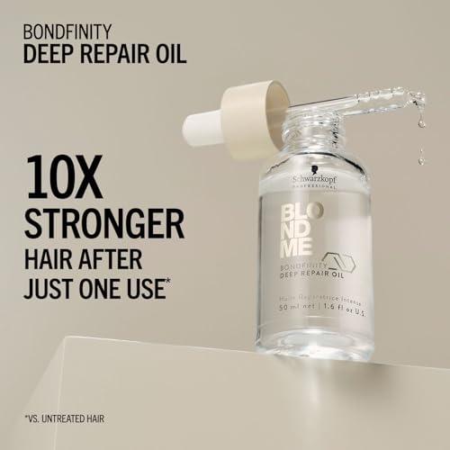 BlondMe Bondfinity Deep Repair Oil for Blonde Hair | Reduces Frizz | Heat Protection | Prevents Breakage |For Blonde, Lightened, & Grey Hair, 1.6 Fl Oz