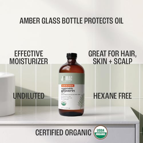 J MAC BOTANICALS, Organic Vegetable Glycerin (16 oz glass bottle)