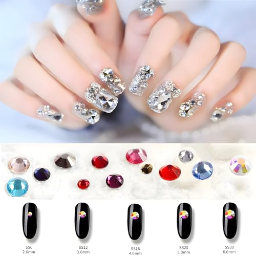Flatback Rhinestones Round Gems for Nails Art and Crafts 4000Pcs SS12 3mm Glitter Crystals Stone DIY Bags Clothes Shoes (Pink)