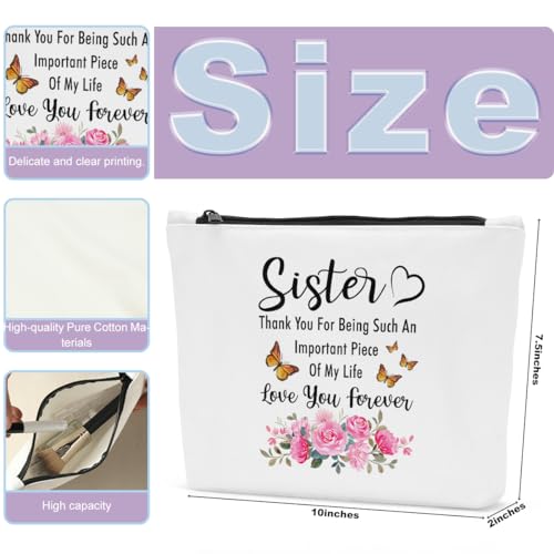 Sisters Gifts from Sister Makeup Bag Sister Mothers Day Birthday Gifts for Sisters Makeup Pouch Thank You for Being Such An Important Piece Cosmetic Bag