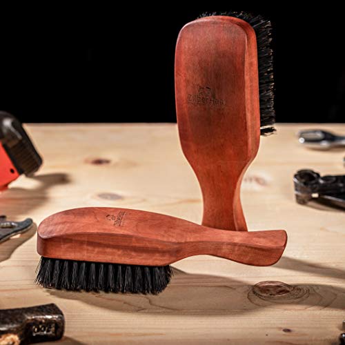 ZilberHaar Major Hair & Beard Brush for Men - Boar Bristles and Pearwood - All Beard and Hair Types - Made in Germany