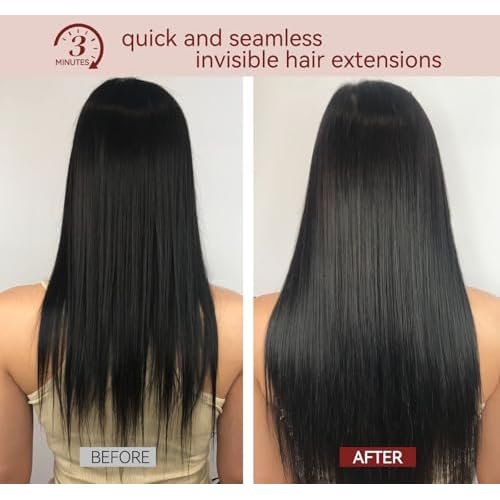LOVELINE Seamless Clip in Hair Extensions Real Human Hair, Luxury Remy Human Hair Extensions Clip ins for Women, 24 Inch 110g 7Pcs, Bleach Blonde