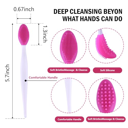 10 Pcs Silicone Lip Scrub Brush Exfoliating,Nose Clean Blackhead Removal,Lip Scrubber for Lip Lightening,Lip Exfoliator Scrubber Tool for Dark Lips