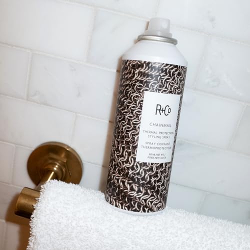 R+Co Chainmail Heat Protection Spray For Hair | Thermal Protection + Flexible Hold + Silky Shine | Vegan + Cruelty-Free