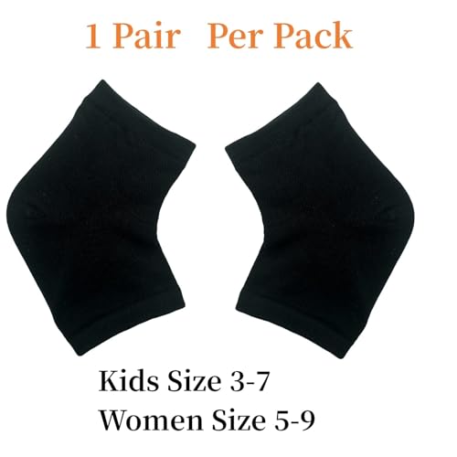 Gel Heel Sports Sock for Kids with Heel Discomfort Severs Plantar Fasciitis Heel Pain (1 Pair Kids 3-7 Women 5-9)