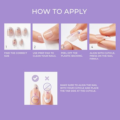 KISS imPRESS No Glue Mani Press On Nails, Design, 'Wild Venus', Pink, Medium Size, Almond Shape, Includes 30 Nails, Prep Pad, Instructions Sheet, 1 Manicure Stick, 1 Mini File